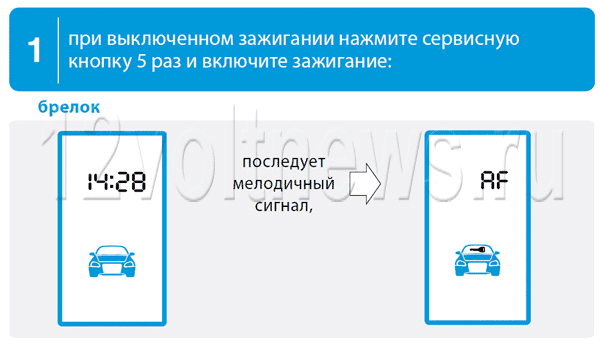 Вход в режим программирования на Старлайн А93